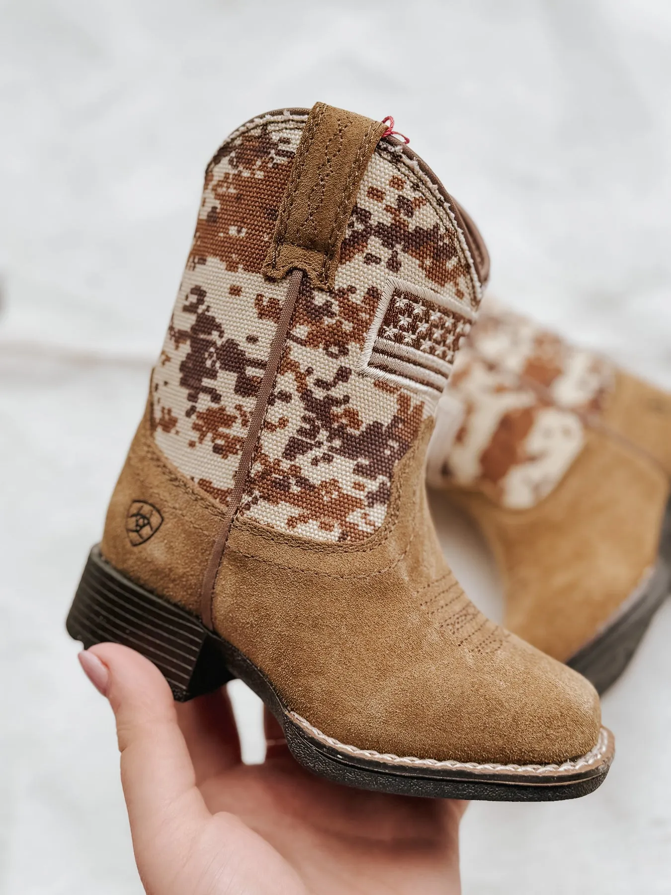 Ariat Boys' Toddler Patriot Leather Western Boots-