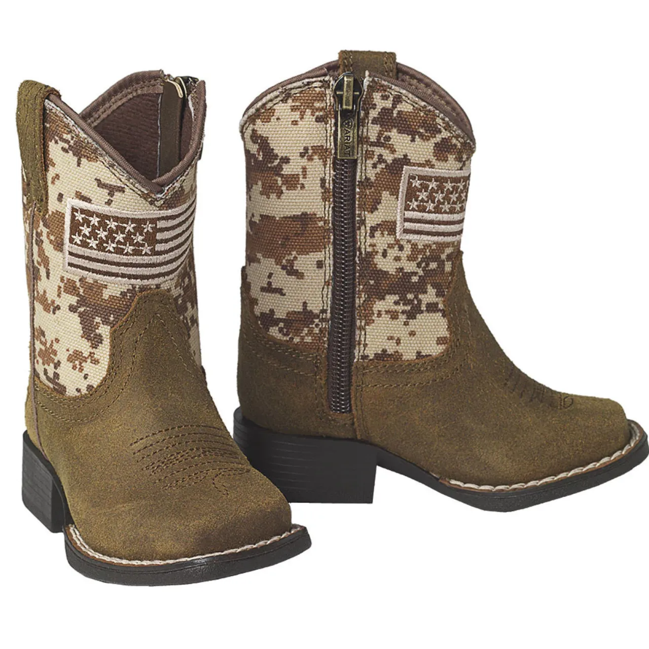 Ariat Boys' Toddler Patriot Leather Western Boots-