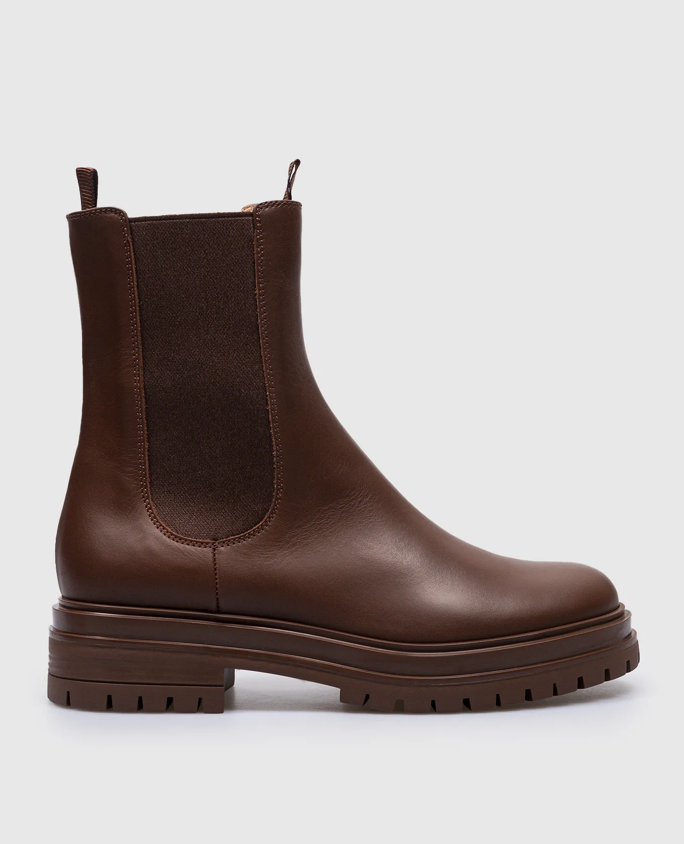 Gianvito Rossi Chester Brown Leather Chelsea Boots