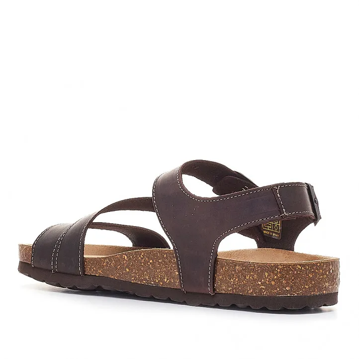 Sandalias Lobo genova marrones con tira cruzada