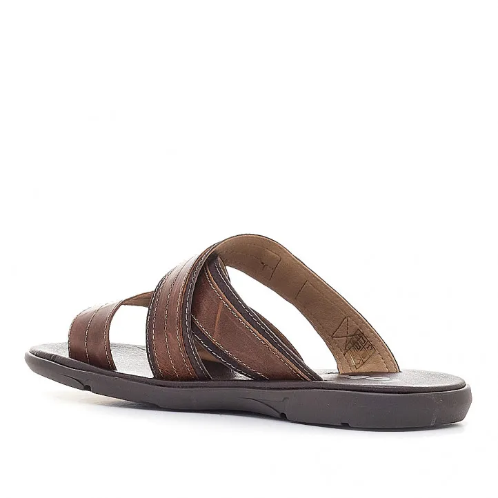 Sandalias Lobo portofino marrones con tres tiras