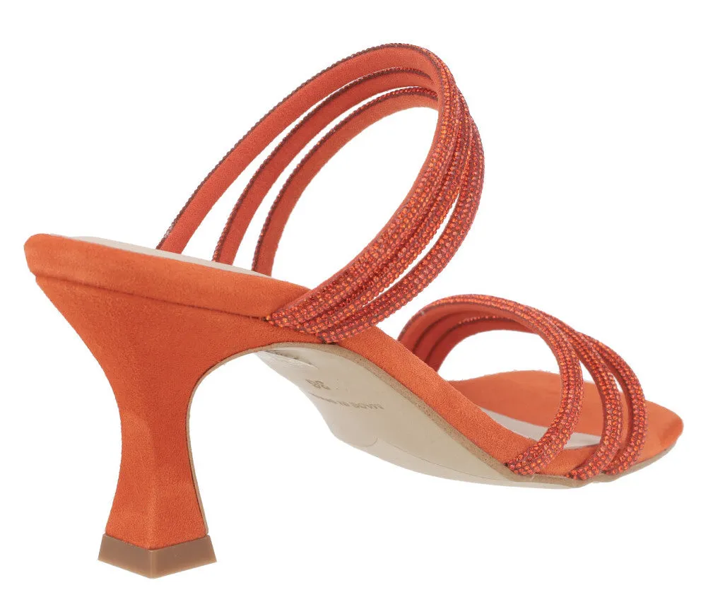 Sandalias mules de ante con tiras de strass Paola